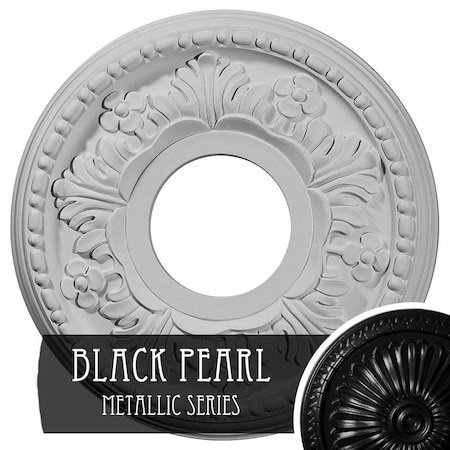 Ekena Millwork Helene Ceiling Medallion (Fits Canopies up to 5 1/4"), 11 7/8"OD x 3 5/8"ID x 7/8"P, Black Pearl CM11HEBPS